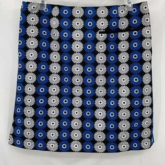 Golftini Women’s Skort Size 2L Black Blue White Floral Side Zipper EUC - Picture 6 of 14